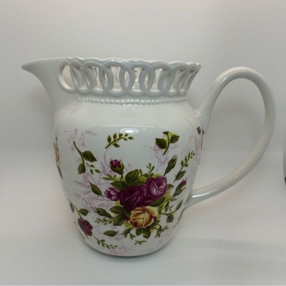 Royal Albert Other - Royal Albert Old Country Roses 6.5" Pitcher Reticulated Rim Porcelain